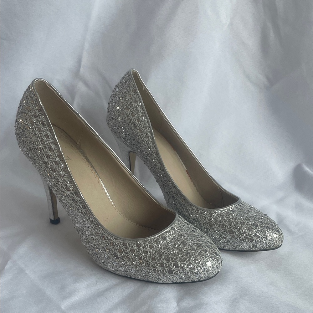 Shimmering Silver High Heels